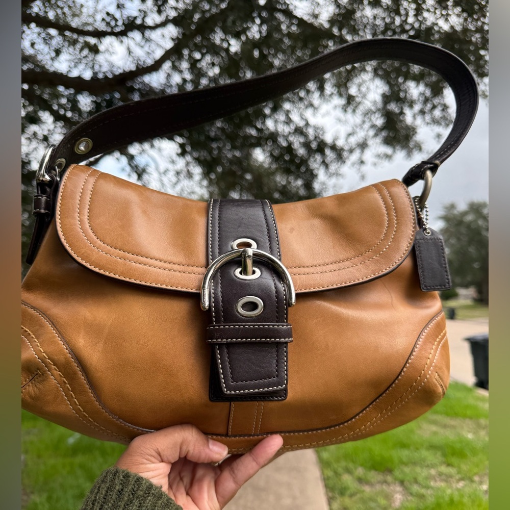 Coach Tan and Brown Leather Large SoHo Shoulder Bag